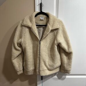RVCA Cream Lined Fall Teddy Jacket